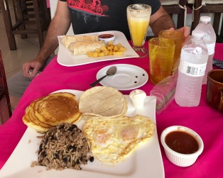 typical breakfast at Sunrise Breakfast in Jacó