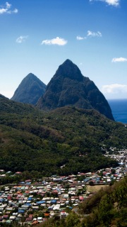 st lucia pitons sunny day