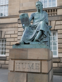 Hume statue--be sure to rub his big toe